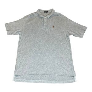 Paul Stuart Mens XL Polo Shirt Gray 100% Pima Cotton Short Sleeve Embroidered